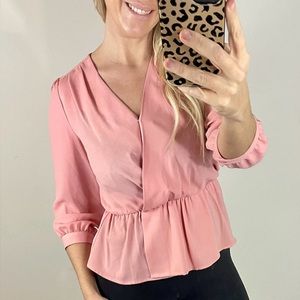 Halogen pink blouse. Small. Petite.